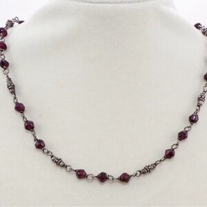 Silpada Sterling Silver Garnet Beaded Necklace N1053